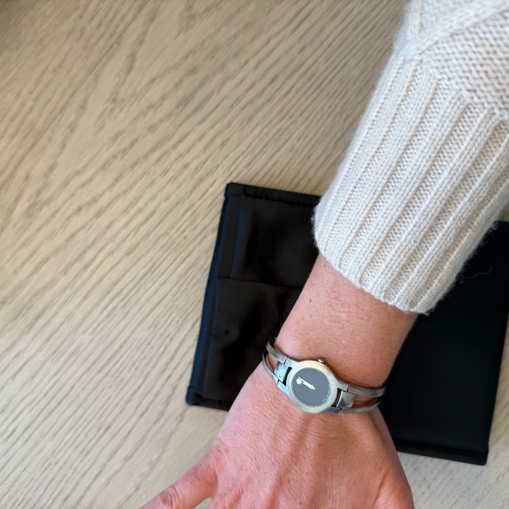Movado Silver and Black Women's Watch